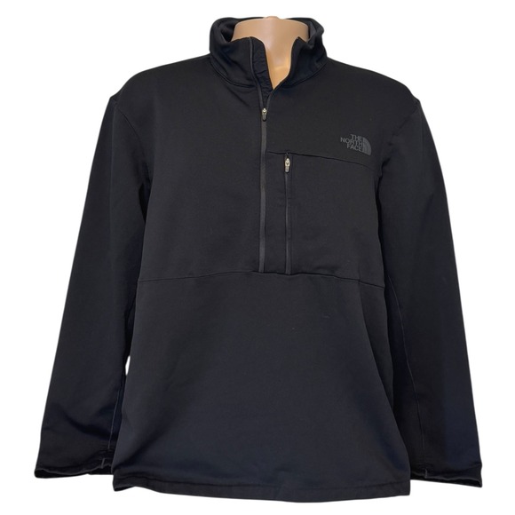 The North Face Mens Size XL Pullover Jacket Black Half Zip Pocket Fleece Lined - Picture 1 of 10